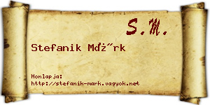 Stefanik Márk névjegykártya