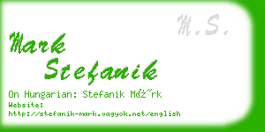 mark stefanik business card